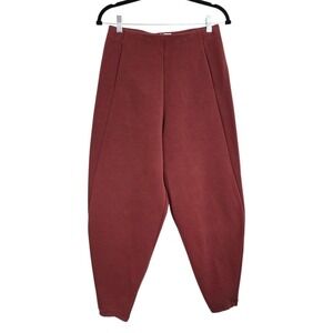 Hoi Bo Balloon Leg Pull On Jersey Knit Trousers Medium Burnt Orange Brown